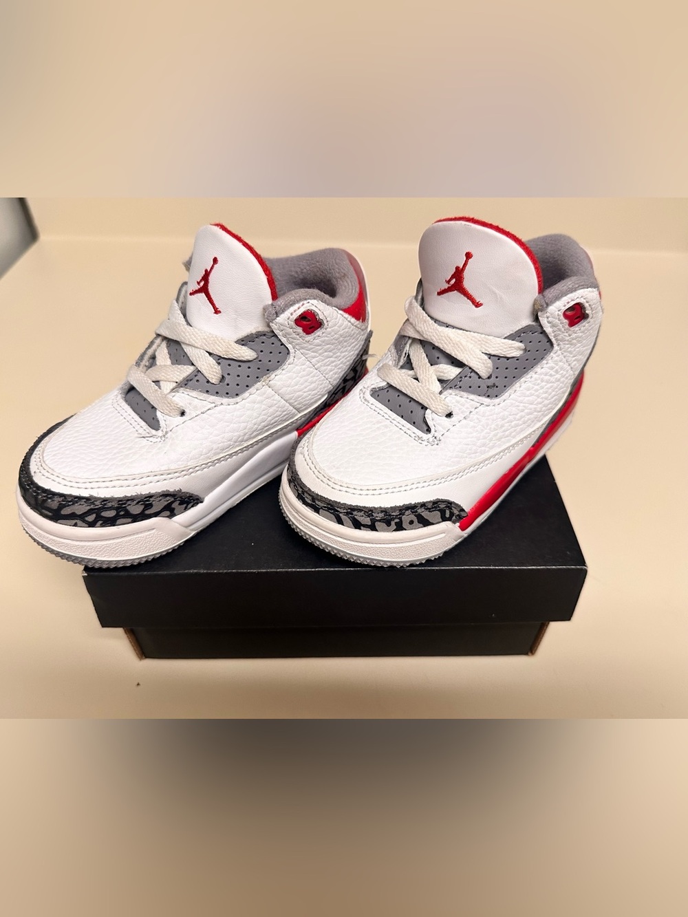 Jordan Kids White/Red/Gray Retro Sneaker